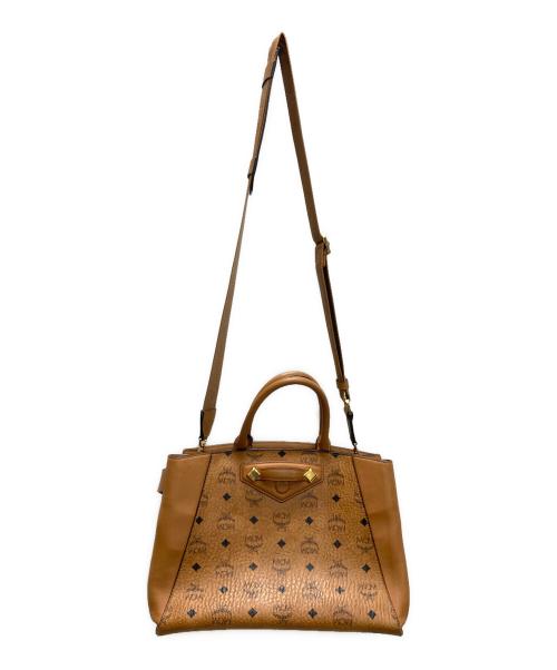 MCM（エムシーエム）MCM (エムシーエム) Essential Visetos Tote 2WAYロゴグラムショルダーバッグ ブラウンの古着・服飾アイテム