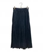 fog linen workフォグリネンワーク）の古着「ステイシーギャザースカート」｜ネイビー