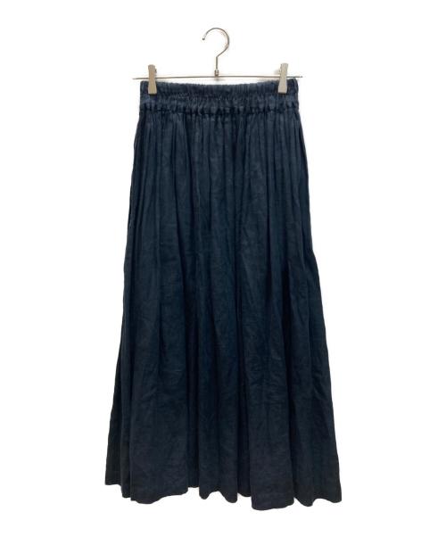 fog linen work（フォグリネンワーク）fog linen work (フォグリネンワーク) ステイシーギャザースカート ネイビー サイズ:FREEの古着・服飾アイテム