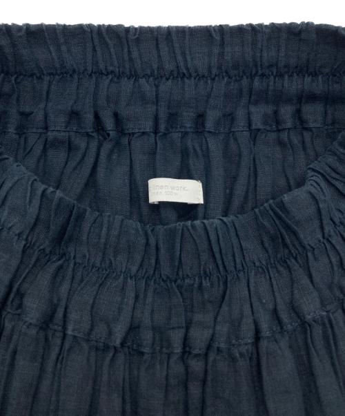 fog linen work（フォグリネンワーク）fog linen work (フォグリネンワーク) ステイシーギャザースカート ネイビー サイズ:FREEの古着・服飾アイテム
