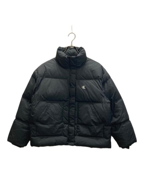 Calvin Klein Jeans（カルバンクラインジーンズ）Calvin Klein Jeans (カルバンクラインジーンズ) ショートレングス スタンドカラー ダウンジャケット ブラック サイズ:XSの古着・服飾アイテム