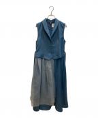 Ameriアメリ）の古着「TULLE DOCKING DRESS」｜ブルー