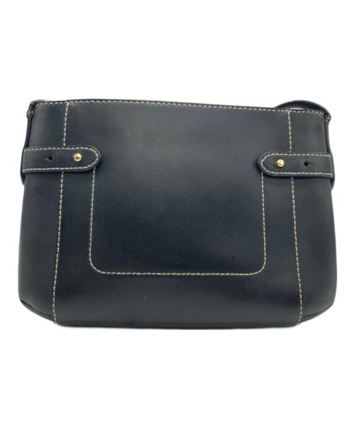 LAUREN RALPH LAUREN（ローレンラルフローレン）LAUREN RALPH LAUREN (ローレンラルフローレン) レザーショルダーバッグ ブラックの古着・服飾アイテム