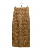 anuansアニュアンス）の古着「エンブロイダリータイトスカート」｜ベージュ