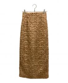 anuans（アニュアンス）の古着「エンブロイダリータイトスカート」｜ベージュ