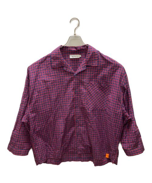 TIGHTBOOTH PRODUCTION（タイトブースプロダクション）TIGHTBOOTH PRODUCTION (タイトブースプロダクション) PLAID ROLL-UP SHIRT レッド×ネイビー サイズ:SIZE Lの古着・服飾アイテム