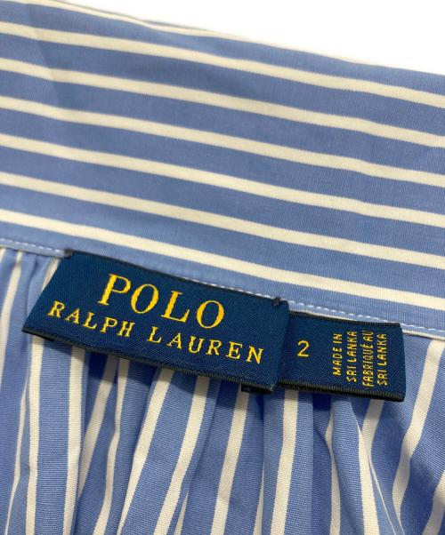 POLO RALPH LAUREN（ポロ・ラルフローレン）POLO RALPH LAUREN (ポロ・ラルフローレン) パフスリーブ ストライプシャツ ブルー×ホワイト サイズ:SIZE 2の古着・服飾アイテム