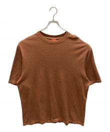 Yonetomi（ヨネトミ）の古着「GARMENT DYED RANDOM BORDER T-SHIRT」｜ブラウン