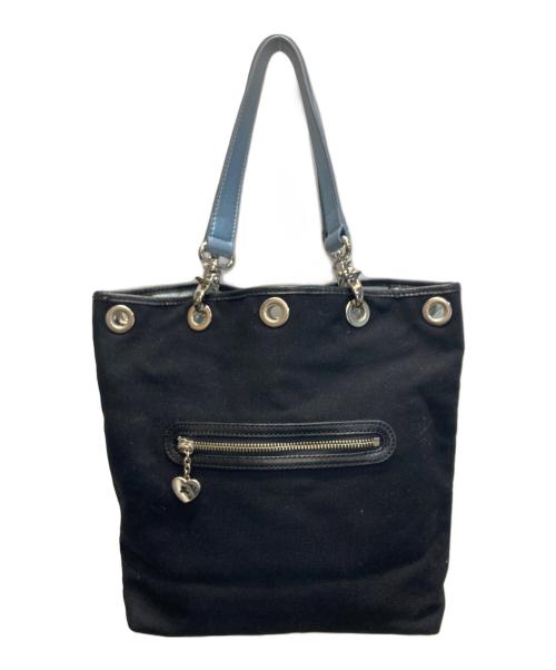 BURBERRY BLUE LABEL（バーバリーロンドンブルーレーベル）BURBERRY BLUE LABEL (バーバリーロンドンブルーレーベル) ノバチェック リバーシブル トートバッグ ブラックの古着・服飾アイテム