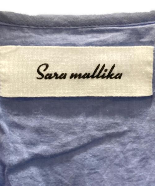 sara mallika（サラマリカ）sara mallika (サラマリカ) コットンルレックスストライプシャーリングロングスリーブドレス ブルー サイズ:SIZE Mの古着・服飾アイテム