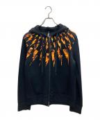 NEIL BARRETTニールバレット）の古着「サンダーボルトプリントフーディー」｜ブラック