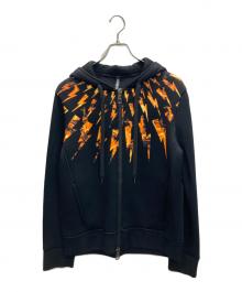 NEIL BARRETT（ニールバレット）の古着「サンダーボルトプリントフーディー」｜ブラック