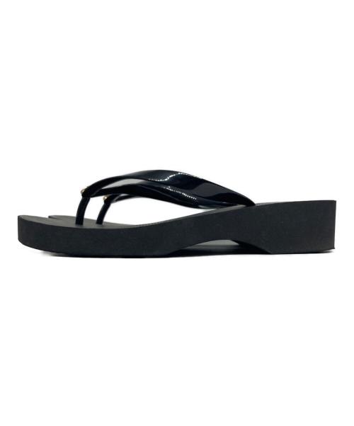 TORY BURCH（トリーバーチ）TORY BURCH (トリーバーチ) CUT-OUT WEDGEFLIP FLOP ブラック サイズ:SIZE US 10の古着・服飾アイテム