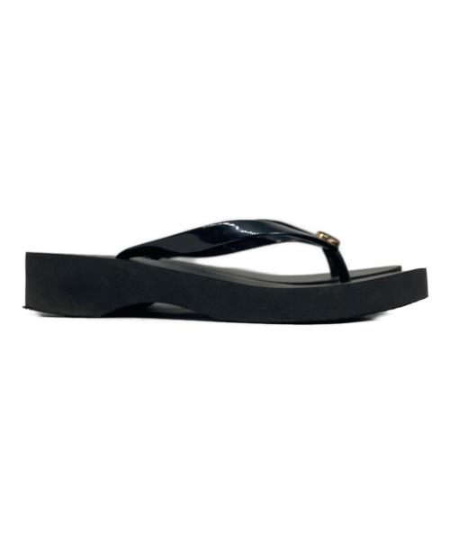 TORY BURCH（トリーバーチ）TORY BURCH (トリーバーチ) CUT-OUT WEDGEFLIP FLOP ブラック サイズ:SIZE US 10の古着・服飾アイテム