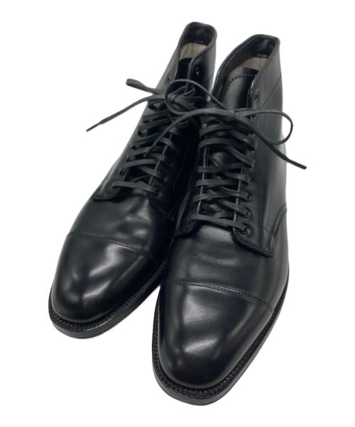 Alden（オールデン）Alden (オールデン) STRAIGHT TIP BOOT カーフ ストレート チップ レースアップブーツ ブラック サイズ:SIZE 9 1/2Dの古着・服飾アイテム