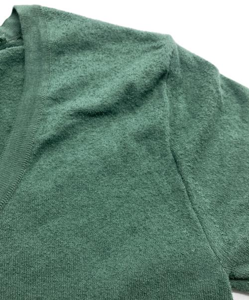 AURALEE（オーラリー）AURALEE (オーラリー) HIGH GAUGE COTTON PILE KNIT U-NECK TEE グリーン サイズ:SIZE 1の古着・服飾アイテム