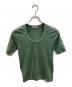AURALEE（オーラリー）の古着「HIGH GAUGE COTTON PILE KNIT U-NECK TEE」｜グリーン