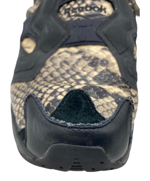 REEBOK（リーボック）REEBOK (リーボック) INSTAPUMP FURY-パイソン柄 ブラック×ベージュ サイズ:SIZE 27cmの古着・服飾アイテム