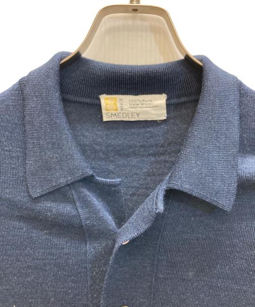 JOHN SMEDLEY（ジョンスメドレー）JOHN SMEDLEY (ジョンスメドレー) 襟付きウールニットカーディガン ネイビー サイズ:Lの古着・服飾アイテム