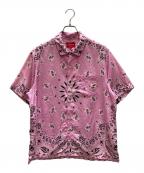 SUPREMEシュプリーム）の古着「BANDANA SILK S/S SHIRT」｜ピンク