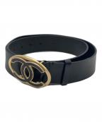 CHANELシャネル）の古着「ココマークバックルベルト」｜ブラック