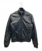 ARMANI JEANSアルマーニジーンズ）の古着「レザーダウンジャケット」｜ブラック