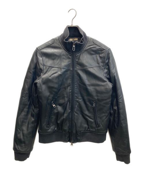 ARMANI JEANS（アルマーニジーンズ）ARMANI JEANS (アルマーニジーンズ) レザーダウンジャケット ブラック サイズ:ＸＳの古着・服飾アイテム