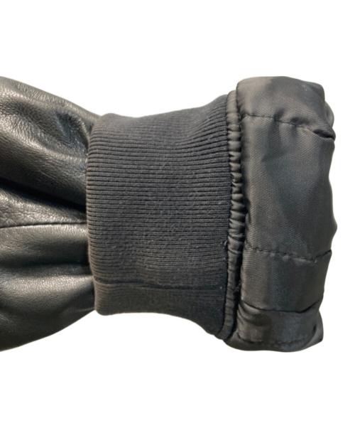 ARMANI JEANS（アルマーニジーンズ）ARMANI JEANS (アルマーニジーンズ) レザーダウンジャケット ブラック サイズ:ＸＳの古着・服飾アイテム