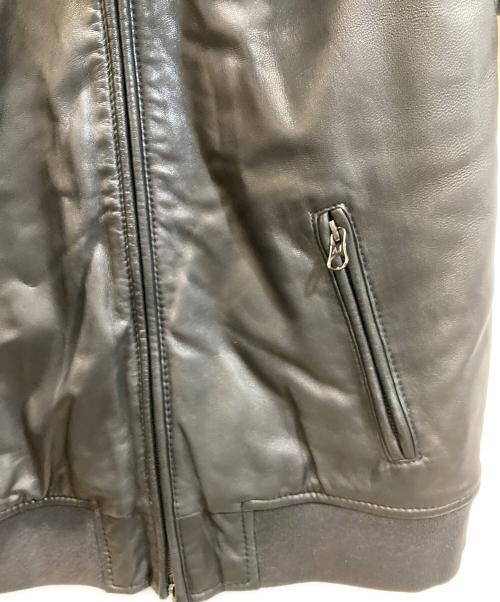 ARMANI JEANS（アルマーニジーンズ）ARMANI JEANS (アルマーニジーンズ) レザーダウンジャケット ブラック サイズ:ＸＳの古着・服飾アイテム