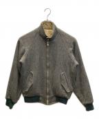 LAND'S ENDランズエンド）の古着「ヘリンボーンリバーシブルハリントンジャケット」｜ベージュ