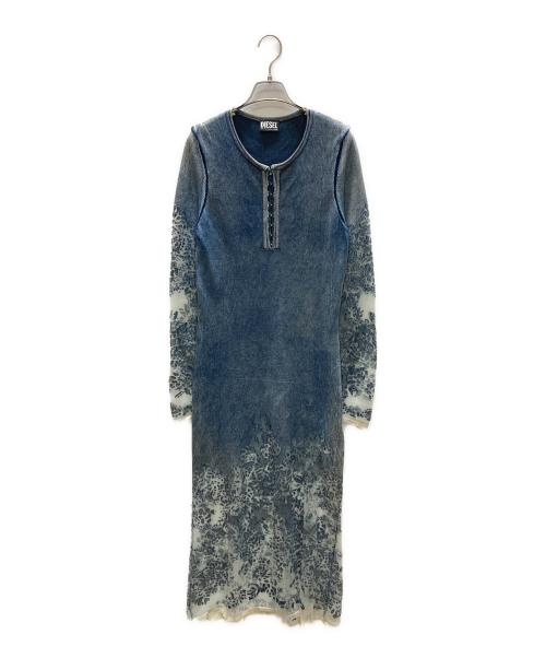 DIESEL（ディーゼル）DIESEL (ディーゼル) M-ANYA レース切替ロングワンピース ブルー サイズ:SIZE Mの古着・服飾アイテム