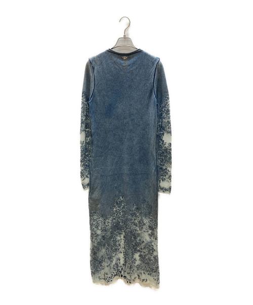 DIESEL（ディーゼル）DIESEL (ディーゼル) M-ANYA レース切替ロングワンピース ブルー サイズ:SIZE Mの古着・服飾アイテム