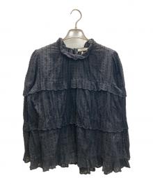 ISABEL MARANT ETOILE（イザベルマランエトワール）の古着「ドット 刺繍 ティアード ブラウス」｜ブラック