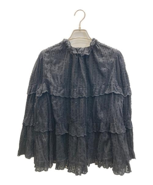 ISABEL MARANT ETOILE（イザベルマランエトワール）ISABEL MARANT ETOILE (イザベルマランエトワール) ドット 刺繍 ティアード ブラウス ブラック サイズ:36の古着・服飾アイテム