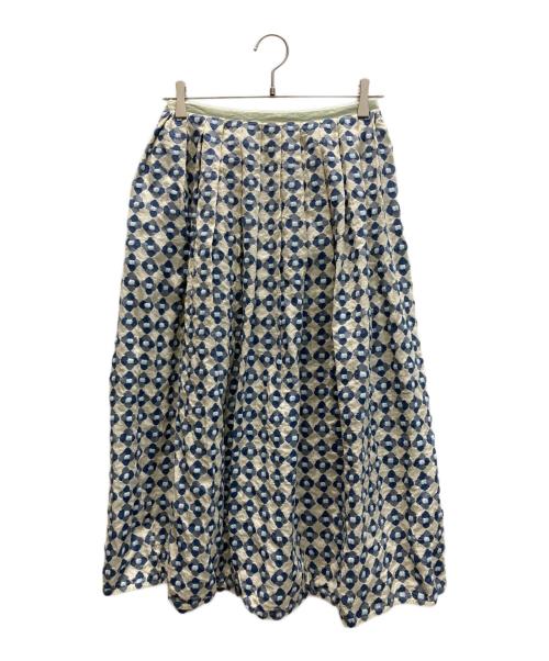 mina perhonen（ミナ ペルホネン）mina perhonen (ミナ ペルホネン) kukka kakku タックスカート エクリュ サイズ:SIZE 38の古着・服飾アイテム