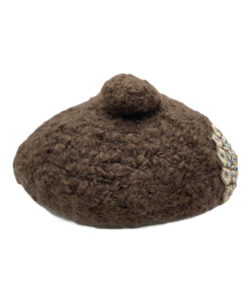 mina perhonen（ミナ ペルホネン）mina perhonen (ミナ ペルホネン) Hitomi shinoyama ニットベレー帽 ブラウン サイズ:表記なし（サイズ詳細参照）の古着・服飾アイテム