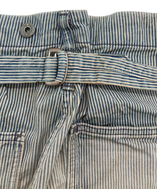 The DUFFER N NEPHEWS（ザ・ダファー・アンド・ネフューズ）The DUFFER N NEPHEWS (ザ・ダファー・アンド・ネフューズ) ヴィンテージ加工ダブルニートラウザー ブルー×ホワイト サイズ:SIZE Lの古着・服飾アイテム