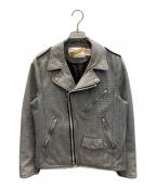 Schottショット）の古着「千鳥格子 ダブルライダースジャケット」｜グレー