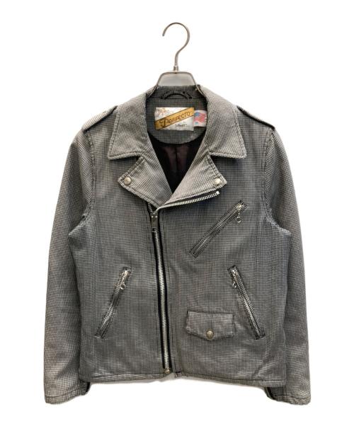 Schott（ショット）Schott (ショット) 千鳥格子 ダブルライダースジャケット グレー サイズ:SIZE Mの古着・服飾アイテム