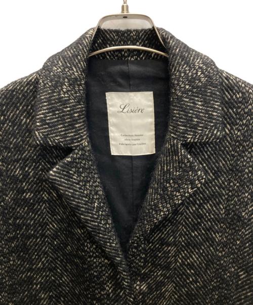 Lisiere（リジェール）Lisiere (リジェール) ウールリネンヘリンボーンコート ブラック×ベージュ サイズ:下記参照の古着・服飾アイテム