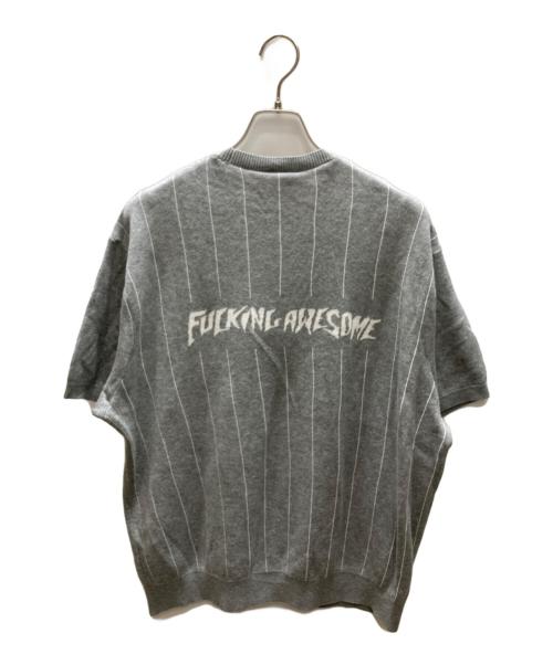 adidas（アディダス）adidas (アディダス) FUCKING AWESOME (ファッキンオーサム) FA Pinstripe Tee Shirt グレー サイズ:SIZE XL 未使用品の古着・服飾アイテム