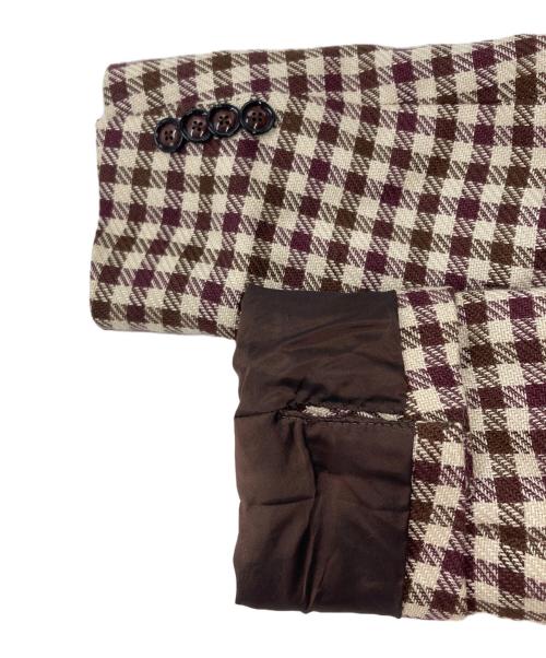 TAGLIATORE（タリアトーレ）TAGLIATORE (タリアトーレ) Brilla per il gusto (ブリッラ ペル イルグースト) リネン混テーラードジャケット ベージュ×ブラウン サイズ:46/7 Rの古着・服飾アイテム