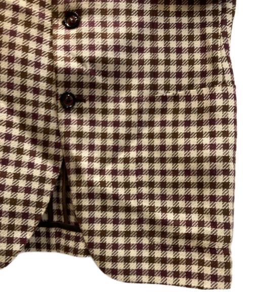 TAGLIATORE（タリアトーレ）TAGLIATORE (タリアトーレ) Brilla per il gusto (ブリッラ ペル イルグースト) リネン混テーラードジャケット ベージュ×ブラウン サイズ:46/7 Rの古着・服飾アイテム