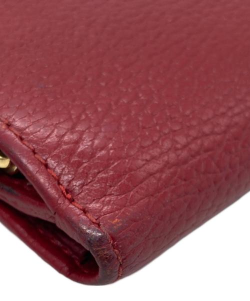 GUCCI（グッチ）GUCCI (グッチ) GGマーモント 二つ折り財布 レッドの古着・服飾アイテム
