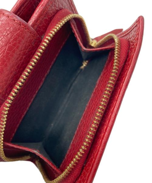 GUCCI（グッチ）GUCCI (グッチ) GGマーモント 二つ折り財布 レッドの古着・服飾アイテム