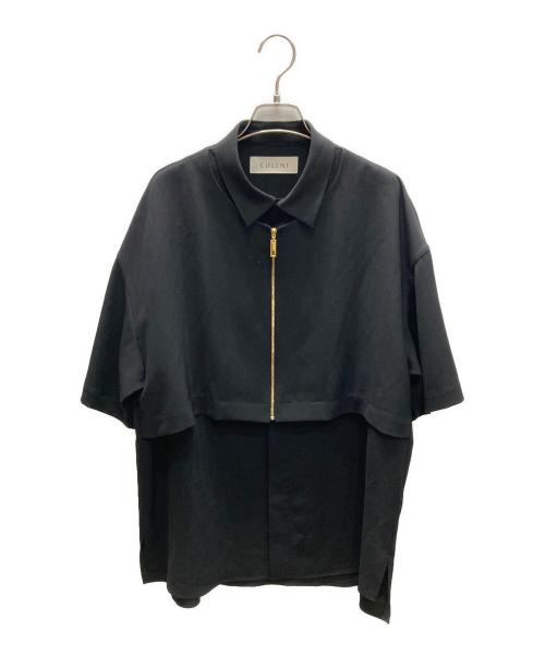 CULLNI（クルニ）CULLNI (クルニ) Front Zip Layered Short Sleeve Shirt ブラック サイズ:2の古着・服飾アイテム