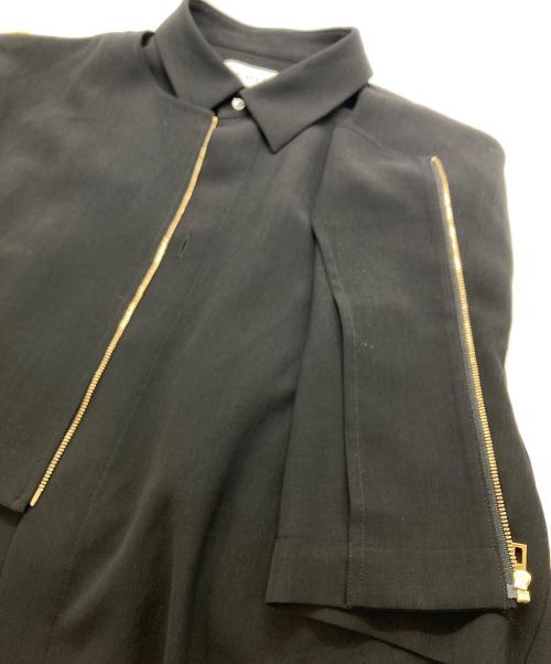 CULLNI（クルニ）CULLNI (クルニ) Front Zip Layered Short Sleeve Shirt ブラック サイズ:2の古着・服飾アイテム