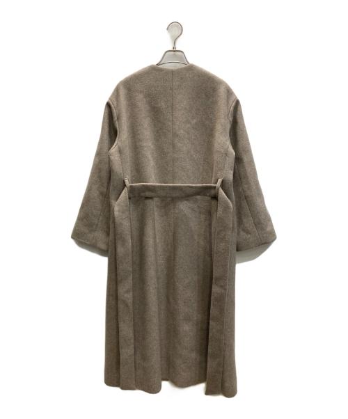 BEAUTY&YOUTH（ビューティーアンドユース）BEAUTY&YOUTH (ビューティーアンドユース) ビーバーノーカラーロングコート ベージュ サイズ:Mの古着・服飾アイテム