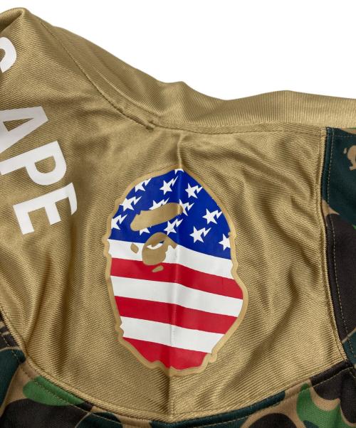 adidas（アディダス）adidas (アディダス) A BATHING APE (アベイシングエイプ) FB JERSEY BAPE ブラウン×グリーン サイズ:SIZE Mの古着・服飾アイテム