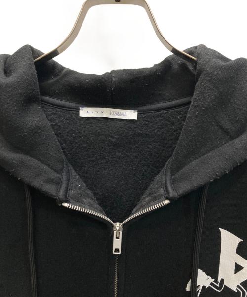 1017 ALYX 9SM（テンセブンティーン アリクス ナインエスエム）1017 ALYX 9SM (テンセブンティーン アリクス ナインエスエム) Alyx Black Visual Edition Globe Trotting Zip-Up Hoodie ブラック サイズ:SIZE Mの古着・服飾アイテム